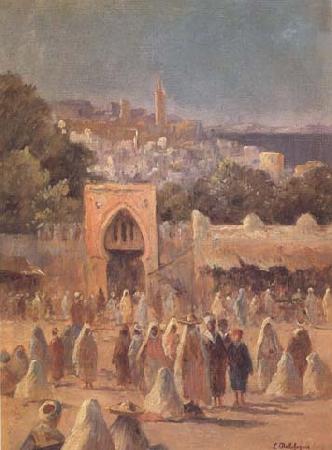 Eugene Delahogue Place du marche a Tanger (mk32) China oil painting art